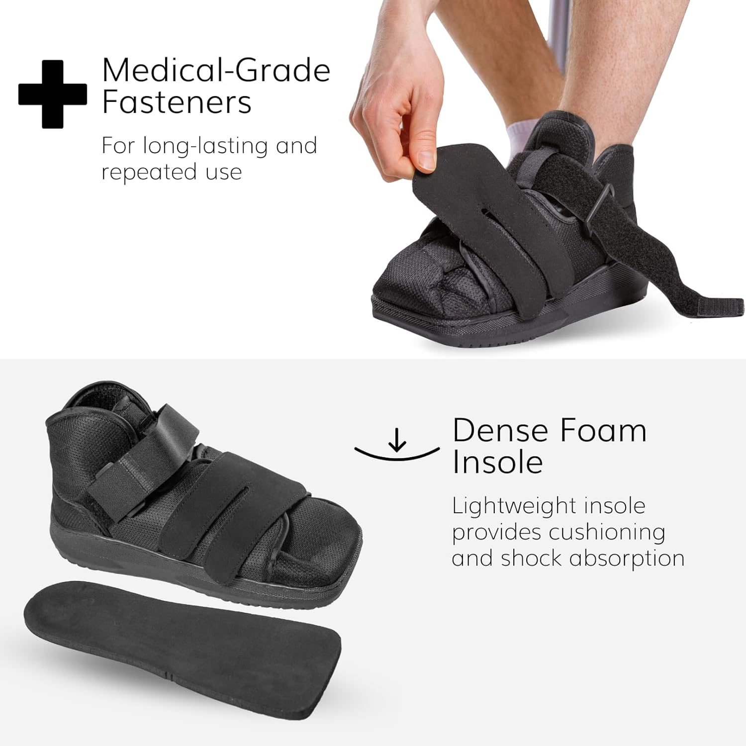 BraceAbility Closed Toe Medical Walking Shoe - Lightweight Broken Toe Cast Boot, Fractured Foot Brace for Metatarsal Stress Fracture, Post-op Bunion, Hammertoe Recovery - For Men or Women (M) - Image 4