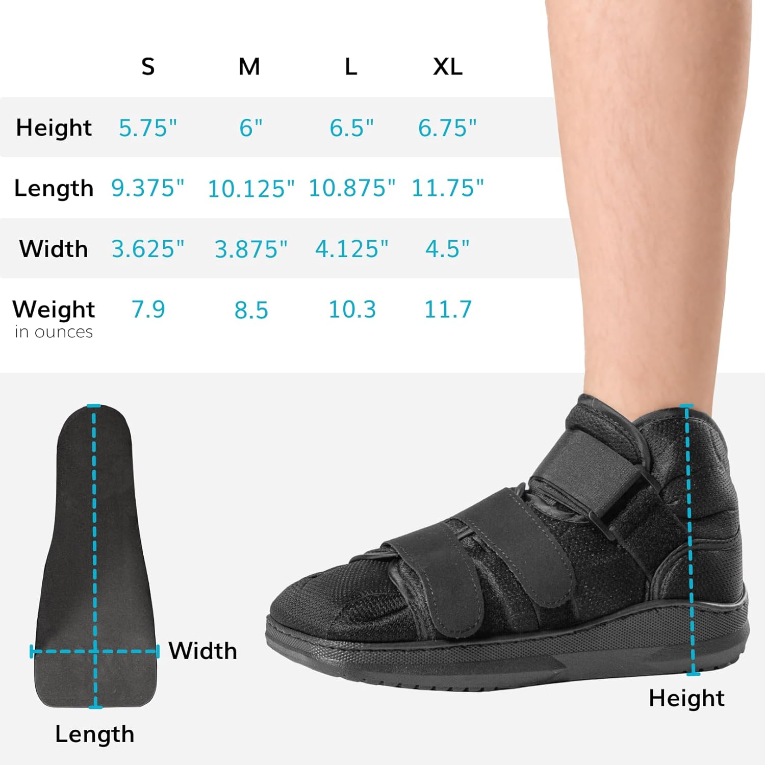 BraceAbility Closed Toe Medical Walking Shoe - Lightweight Broken Toe Cast Boot, Fractured Foot Brace for Metatarsal Stress Fracture, Post-op Bunion, Hammertoe Recovery - For Men or Women (M) - Image 6