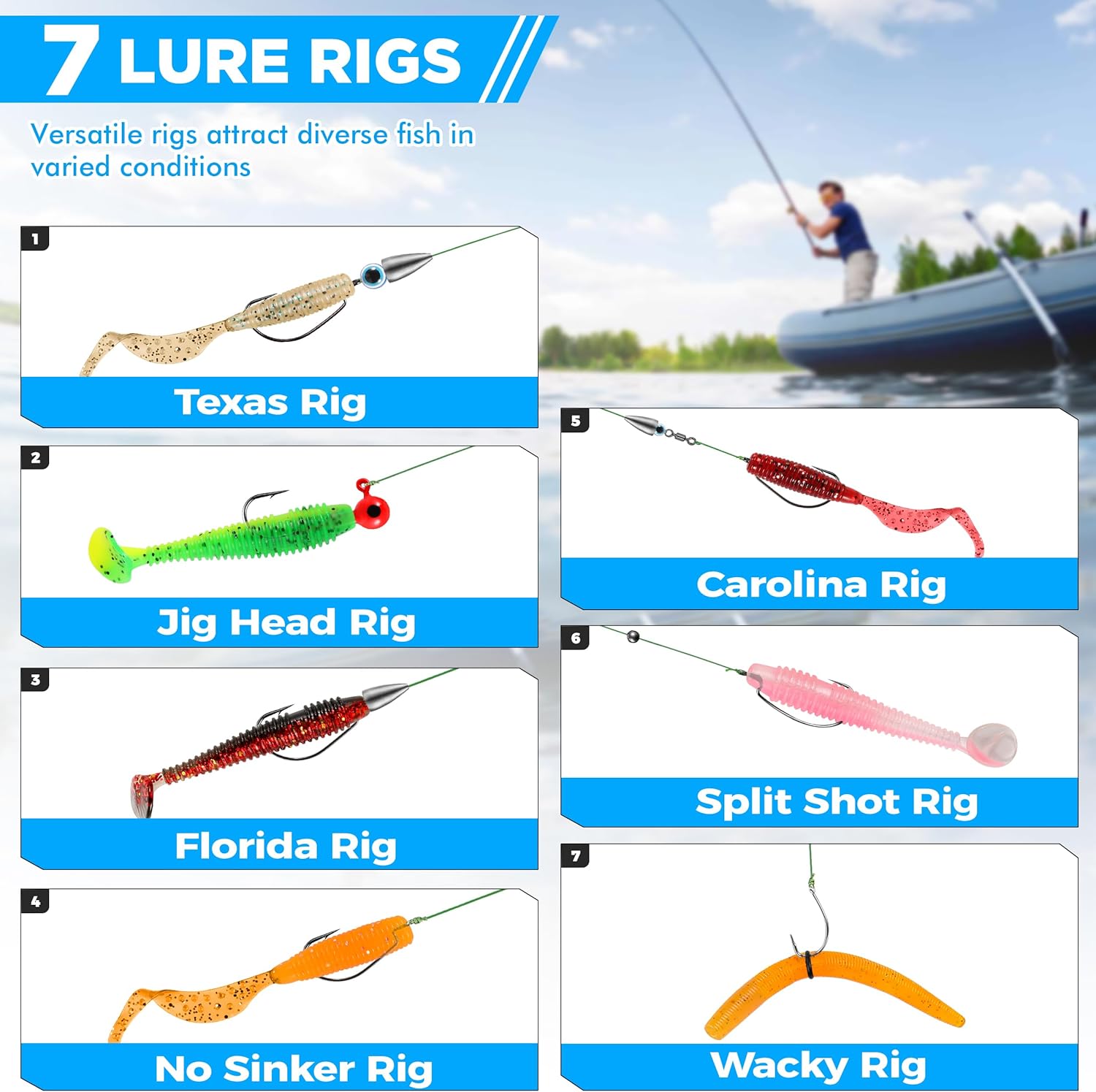 PLUSINNO Fishing Lures, 137Pcs Tackle Box with Tackle Included, Crankbaits, Spoon, Hooks, Weights & Other Accessories, Fishing Bait Lure Gear Kit Gift for Men Bass Freshwater - Image 3